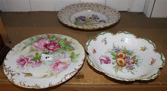 Three Continental decorative wall plates